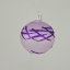 Kézzel fújt üveggömb - Lila matt lila csillogó dekorral