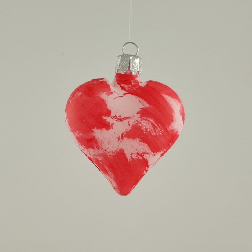 Srdce „Z lásky“ – ručně malovaná vánoční ozdoba