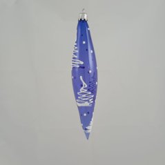 Ručně foukaná vánoční slza / raketa se vzorem