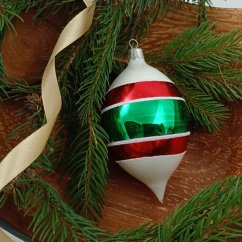 Kézzel fújt karácsonyi fehér oliva, mintával