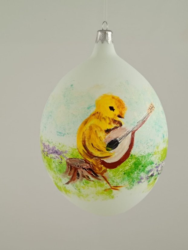 Jarná melódia/Ručne maľovaná sklenená ozdoba – 12 x 8 cm