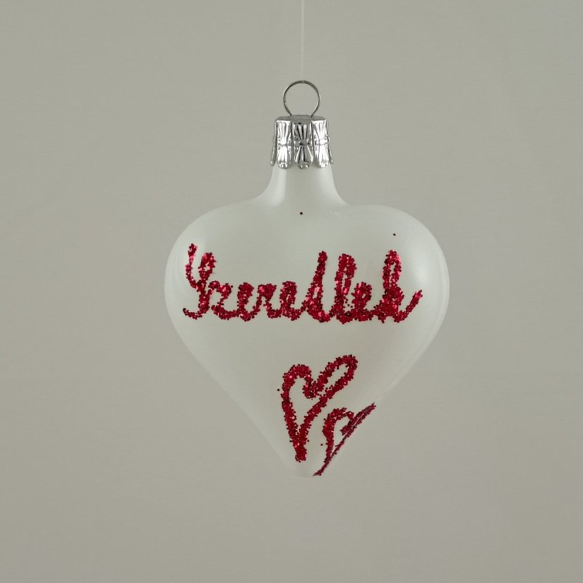 Fehér, matt Valentin-napi szív