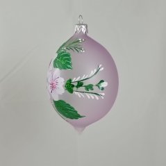 Ručně malovaná skleněná ozdoba „Levandulový květ“