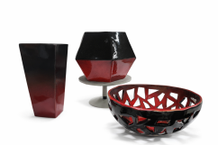 Kerámia kollekció fekete-piros mázzal