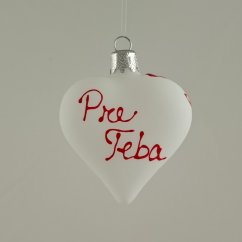 Srdce „Pre Teba“ – ručně malovaná skleněná ozdoba
