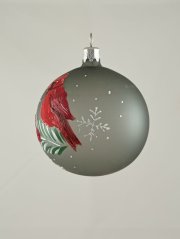 Vtáčik 7 – Kardinál červený, ručne maľovaná guľa, 7 cm