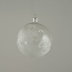 Üveges karácsonyi gömb - fehér téli táj