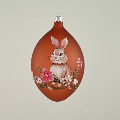 Vánoční vajíčko – Zajíček na červeném pozadí