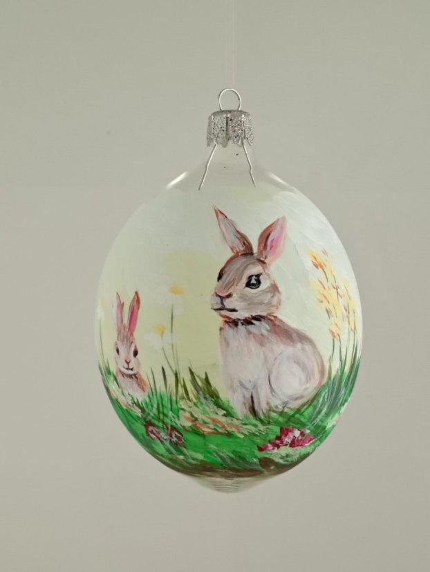 Jarné prebudenie/Ručne maľovaná sklenená ozdoba – 9 x 7 cm
