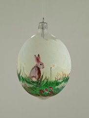 Jarné prebudenie/Ručne maľovaná sklenená ozdoba – 9 x 7 cm