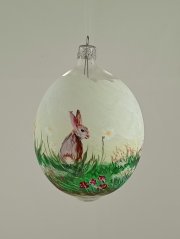 Jarné prebudenie/Ručne maľovaná sklenená ozdoba – 9 x 7 cm