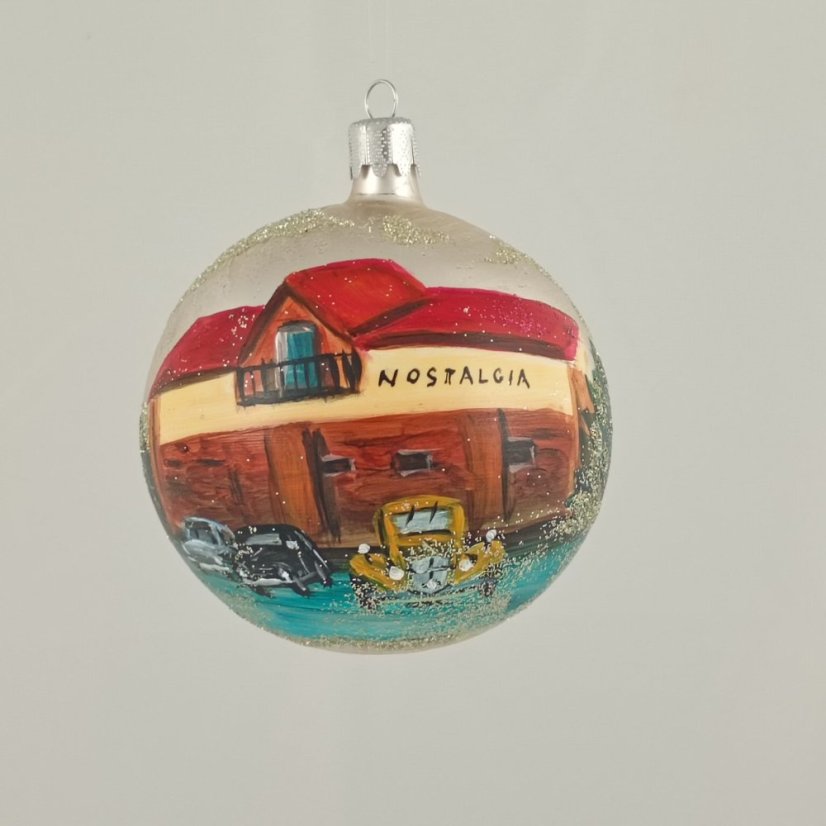 Kézzel festett üveg gömb - „Nosztalgia veteránokkal“