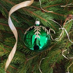 Ručně foukaná vánoční koule se vzorem