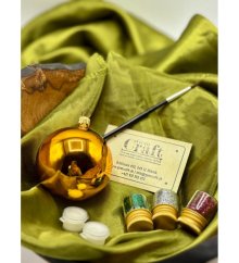 Kreativní DIY sada na zdobení skleněných vánočních ozdob – zlatá