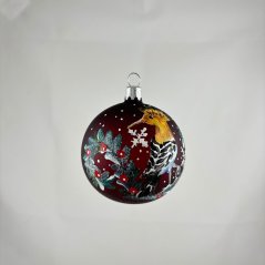 Vtáčik 4 – Dudok chochlatý, ručne maľovaná guľa, 7 cm