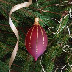 Kézzel fújt karácsonyi oliva mintával