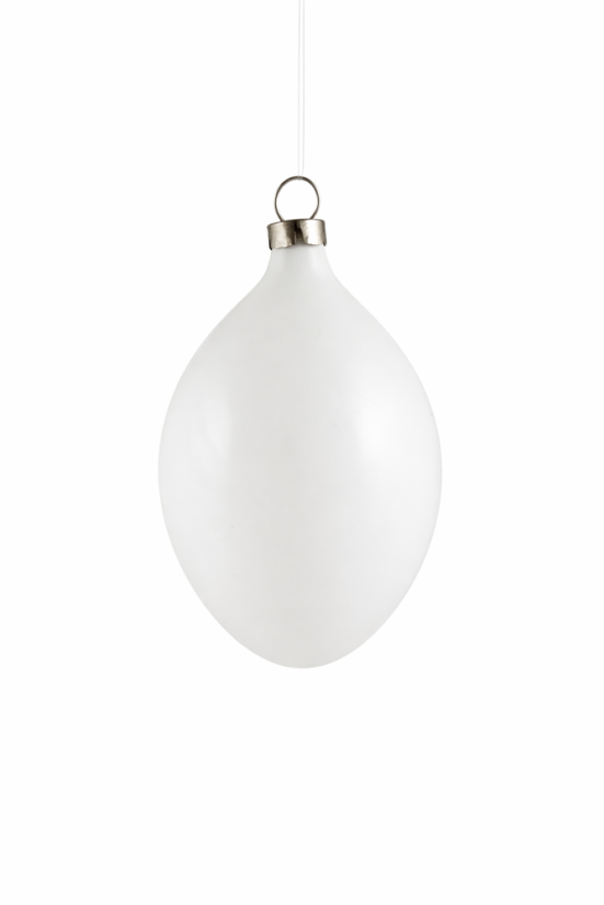 Vianočná ozdoba v tvare olivy – elegantná biela klasika Vianočná ozdoba v tvare olivy – elegantná biela klasika