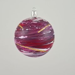 Ručně foukaná vánoční koule se vzorem