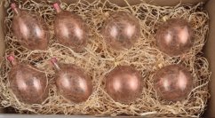 Rózsaszín-arany karácsonyi díszek tükörhatással (8 db)