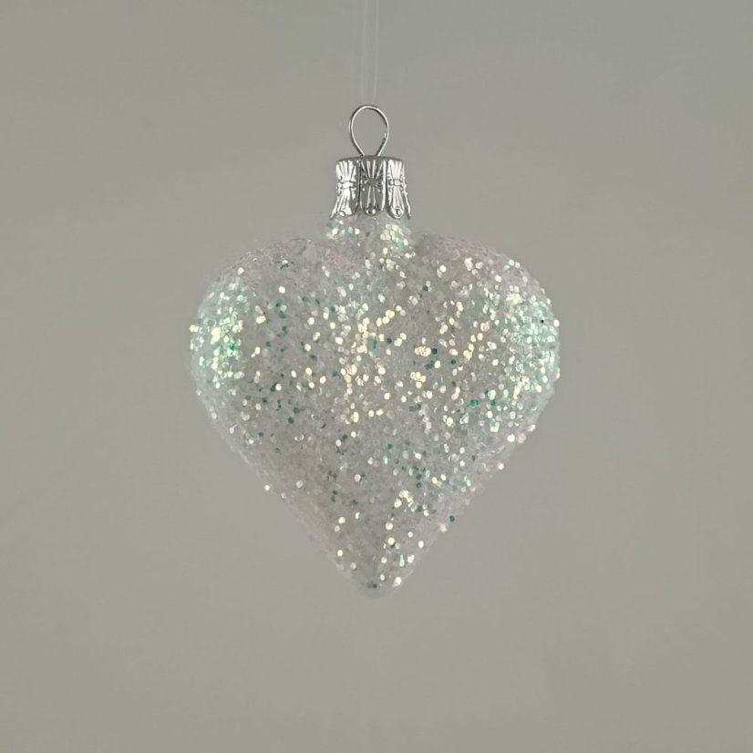 Valentýnské třpytivé srdíčko bílé