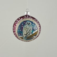Ručně malovaná skleněná koule – Kolekce Ptáčci ve stříbrném rámu