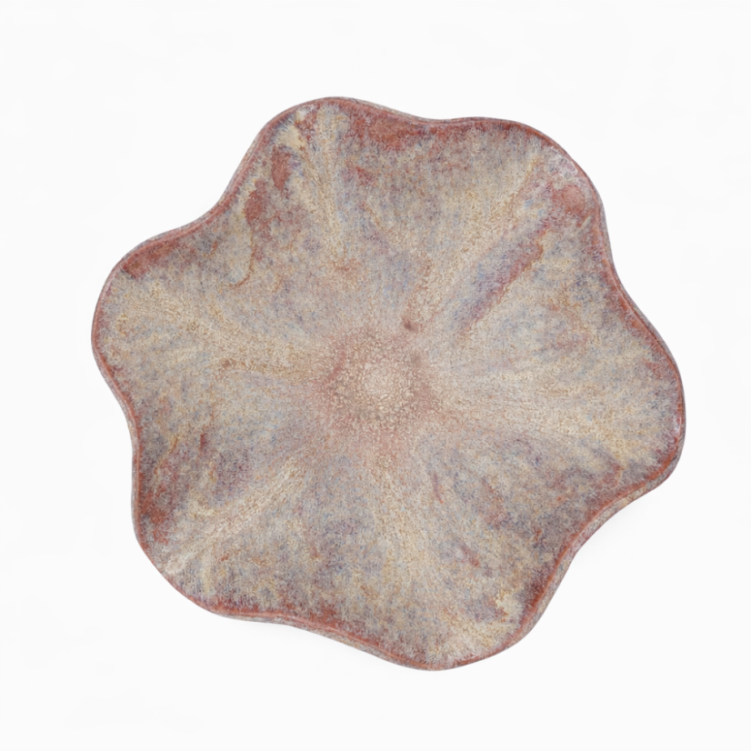 Keramická mísa s abstraktní glazurou – volná forma