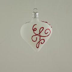 Fehér, matt Valentin-napi szív