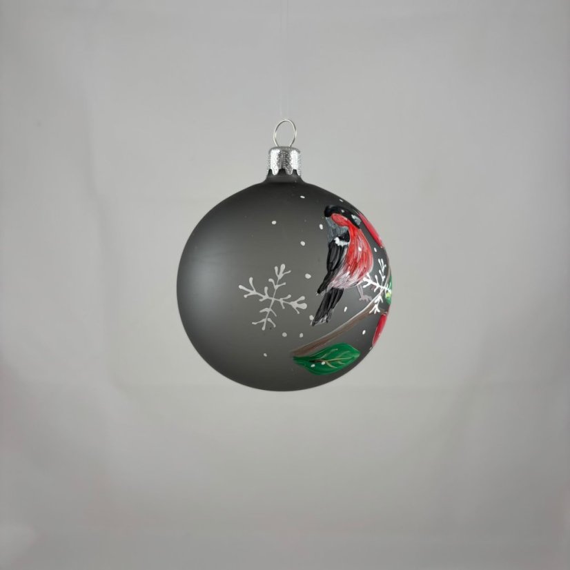 Vtáčik 3 – Hýľ obyčajný, ručne maľovaná guľa, 7 cm