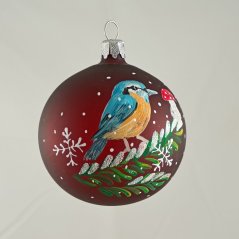 Vtáčik 11 – Brhlík obyčajný, ručne maľovaná guľa, 7 cm