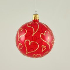 Valentin-napi piros gömb, matt
