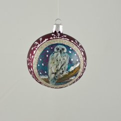 Kézzel festett üveggömb – Madárka kollekció ezüst keretben