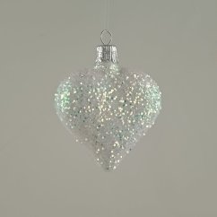 Valentýnské třpytivé srdíčko bílé