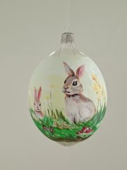 Jarné prebudenie/Ručne maľovaná sklenená ozdoba – 9 x 7 cm