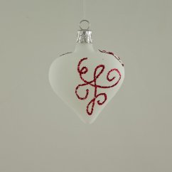 Fehér, matt Valentin-napi szív