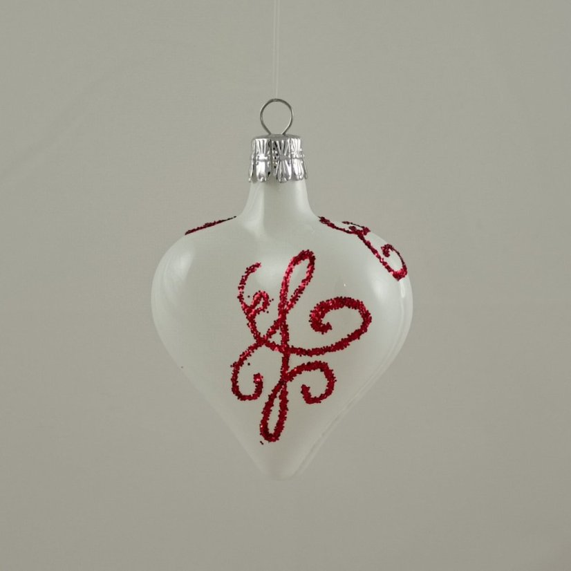 Fehér, matt Valentin-napi szív