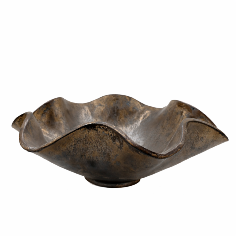 Keramická mísa s kovovým efektem – organický tvar
