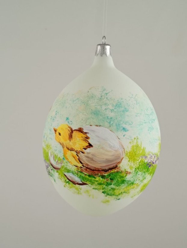 Jarná melódia/Ručne maľovaná sklenená ozdoba – 12 x 8 cm