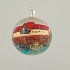 Kézzel festett üveg gömb - „Nosztalgia veteránokkal“