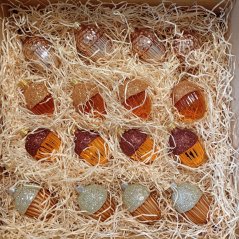 Sada sklenených vianočných ozdôb – žalude