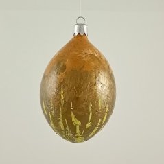 Sklenená vianočná ozdoba – oliva s maľovaným zvieracím motívom