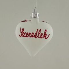 Valentin napi fehér, matt szív