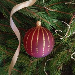 Ručně foukaná vánoční koule se vzorem