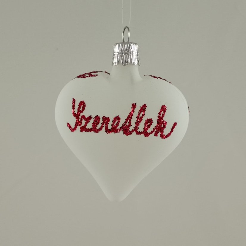 Bílé valentýnské srdíčko, matné