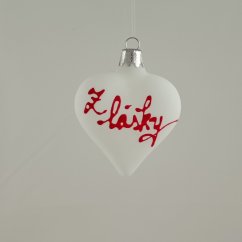 Szív „A szerelemből” – kézzel festett üveg dísz