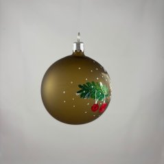 Vtáčik 2 – Ďateľ, ručne maľovaná guľa, 7 cm