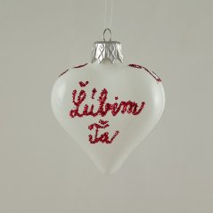 Fehér, matt Valentin-napi szív