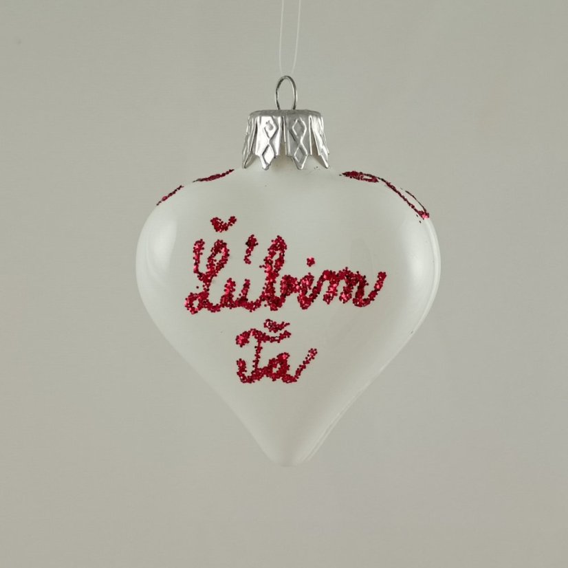 Fehér, matt Valentin-napi szív