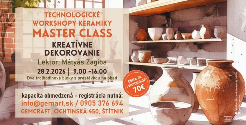 Workshop keramiky MASTER CLASS - Kreativní dekorování 28.2.2026
