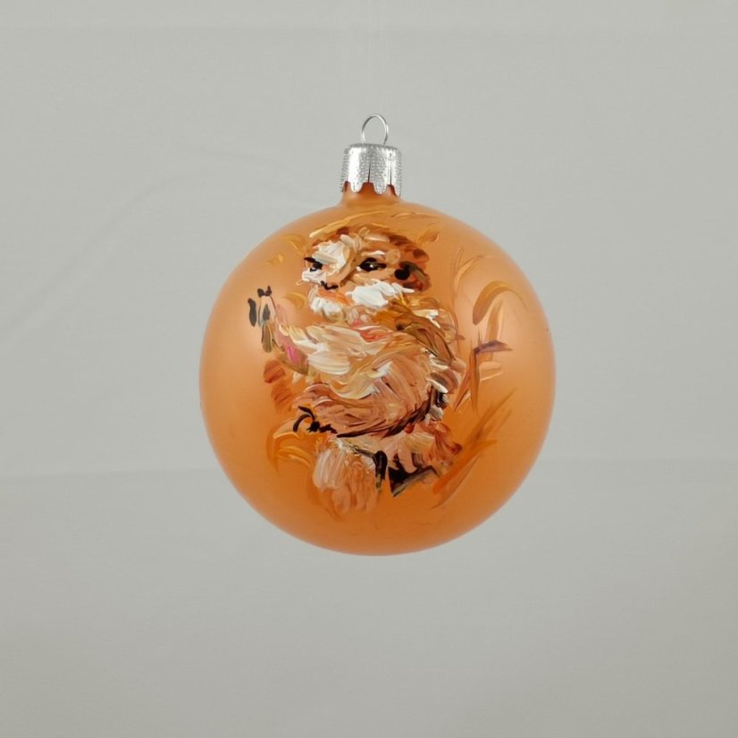Kézzel festett üveg dísz „Sivatagi szurikáta“ - narancssárga matt