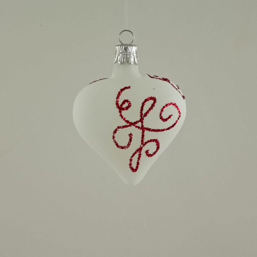 Fehér, matt Valentin-napi szív